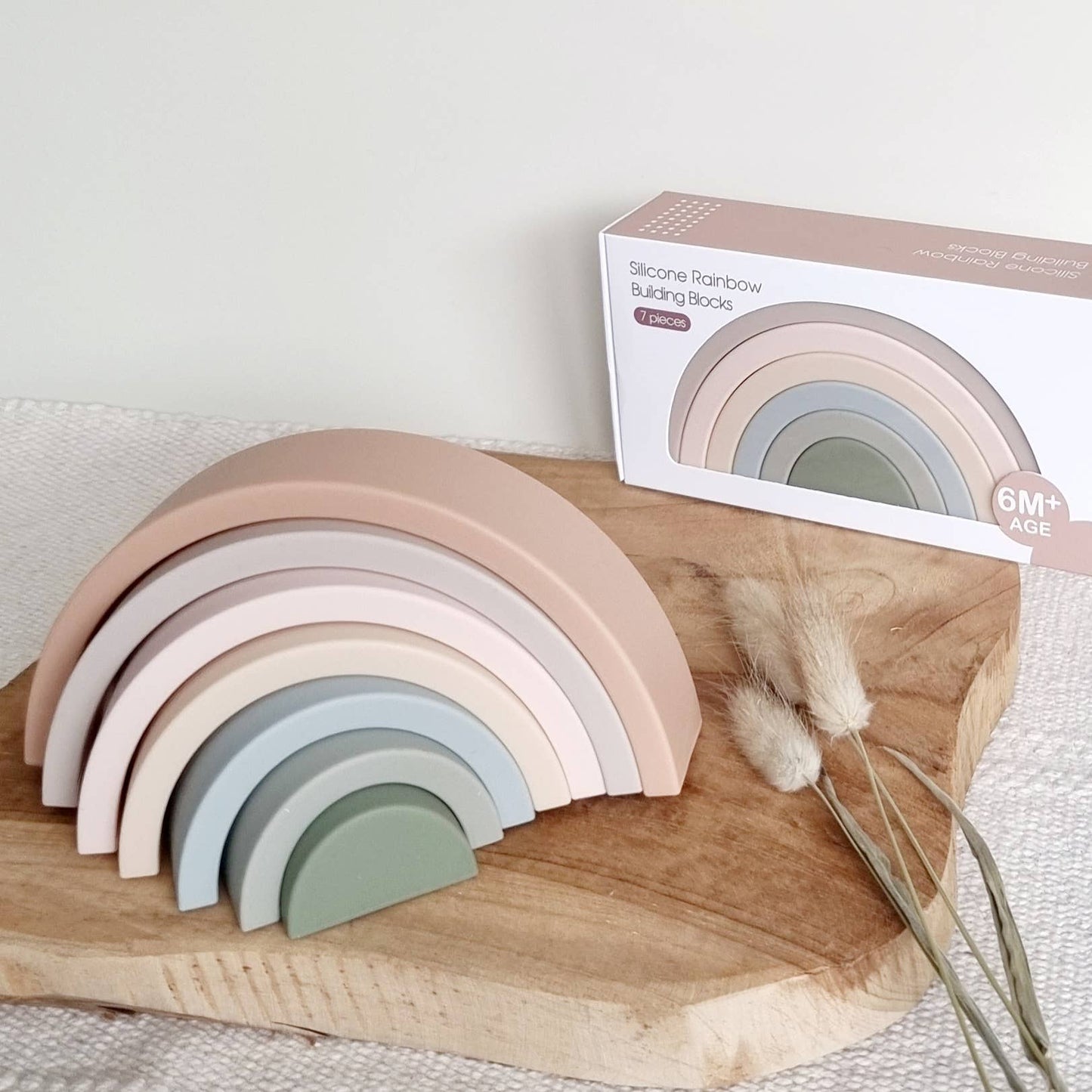 Siliconen stapel speelgoed Regenboog - Aardetinten