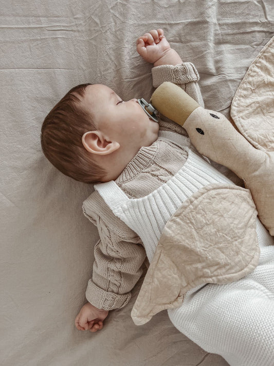 Cable Knit Romper- Beige