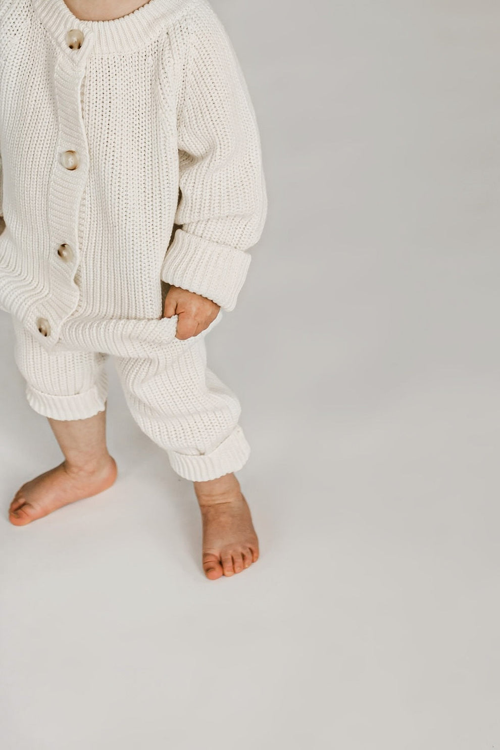 50%OFF ロンパース 6-12m playsuit knit chunky Fleck OAT ロンパース 